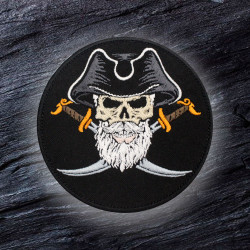 Emblème Pirates des Caraïbes brodé thermocollant / Patch Velcro